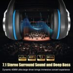 2.4GHz Wireless Gaming Headsets for PS5/PS4/Switch, 2026 RGB Noise Cancelling Headphones with Mics, 4-in-1 Connection, 7.1 Surround Sound, 40mm Drivers, Memory Foam, 45H Wireless Gaming Headphones - Image 3