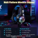 2.4GHz Wireless Gaming Headsets for PS5/PS4/Switch, 2026 RGB Noise Cancelling Headphones with Mics, 4-in-1 Connection, 7.1 Surround Sound, 40mm Drivers, Memory Foam, 45H Wireless Gaming Headphones - Image 5