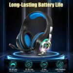 2.4GHz Wireless Gaming Headsets for PS5/PS4/Switch, 2026 RGB Noise Cancelling Headphones with Mics, 4-in-1 Connection, 7.1 Surround Sound, 40mm Drivers, Memory Foam, 45H Wireless Gaming Headphones - Image 9