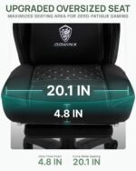 Dowinx Gaming Chair Breathable Fabric Game Chair with Gel Pad and Storage Bag, Comfortable Gamer Chair with Pocket Spring Cushion, Ergonomic Computer Chair with Footrest, Black - Image 4