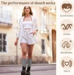 Justay 5 Pairs Slouchy Socks for Women - Slouch Long Crew Knit Boot Athletic Calf Tube Scrunch Socks - Image 5
