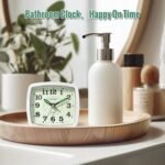 Lamisola Battery Analog Travel Alarm Clock, Small Clock for Bedroom, Desk Table Shelf Clocks for Room Office Bathroom Vanity, Aesthetic Retro Clocks for Kids Teen Seniors, Mint - Image 5