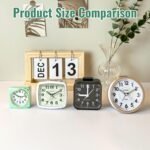 Lamisola Battery Analog Travel Alarm Clock, Small Clock for Bedroom, Desk Table Shelf Clocks for Room Office Bathroom Vanity, Aesthetic Retro Clocks for Kids Teen Seniors, Mint - Image 6
