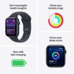 Apple Watch SE 3 [GPS + Cellular 44mm] Smartwatch with Midnight Aluminum Case with Midnight Sport Band - M/L. Fitness and Sleep Trackers, Heart Rate Monitor, Always-On Display, Water Resistant - Image 3