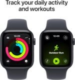 Apple Watch SE 3 [GPS + Cellular 44mm] Smartwatch with Midnight Aluminum Case with Midnight Sport Band - M/L. Fitness and Sleep Trackers, Heart Rate Monitor, Always-On Display, Water Resistant - Image 6