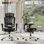 FLEXISPOT ErgoX-PRO Ergonomic Office Chair with Footrest Black – AeroWeave 5.0 Mesh Seat, 5D Lumbar, 7D Armrests, 4D Headrest, 551LBS Capacity – Office, Gaming, Home - Image 3
