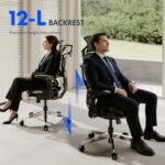 FLEXISPOT ErgoX-PRO Ergonomic Office Chair with Footrest Black – AeroWeave 5.0 Mesh Seat, 5D Lumbar, 7D Armrests, 4D Headrest, 551LBS Capacity – Office, Gaming, Home - Image 7