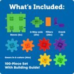 Learning Resources Gears 100-Piece Deluxe Building Set -STEM Activities, Fine Motor Skills, Toddler Explorer Kit, Science and Construction, Boys and Girls Gifts - Image 5