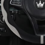 HighnessHwoo Luxury Suede Steering Wheel Cover for Cars, Soft Leather Padded Wheels Cover for Sedan, SUV, Thin Car Handle Cover, Universal Fit, Anti Slip, 14.75-15.15in, Gray - Image 5