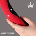 HighnessHwoo Luxury Suede Steering Wheel Cover for Cars, Soft Leather Padded Wheels Cover for Sedan, SUV, Thin Car Handle Cover, Universal Fit, Anti Slip, 14.75-15.15in, Gray - Image 9