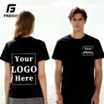 FEEGO Custom Short Sleeve T-Shirts for Men Women Thickened Pure Cotton Fabric,Front & Back Custom Print,Add Photo to Design - Image 3