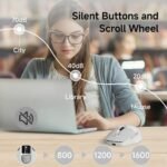 EWEADN Q1 Wireless Bluetooth Mouse, BT & 2.4G Computer Mouse with Battery & DPI LED Screen Display, Type-C Rechargeable with 1600 DPI Levels, 6 Button Silent Ergonomic Mouse for Laptop/PC/Mac-Grey - Image 5