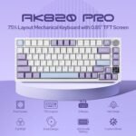 EPOMAKER Ajazz AK820 Pro 75% Wireless Mechanical Keyboard with TFT Smart Display&Knob, Gasket-Mounted Gaming Keyboard, BT/2.4GHz/USB-C Wired (Purple, Gift Switch) - Image 3