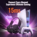 BINNUNE 2.4GHz Wireless Gaming Headset, Bluetooth 5.3 Gaming Headphones with Noise Canceling Mic, 120H Ultra-Long Battery, 50mm Drivers, Multi-Platform for PC / PS5 /PS4/ Switch/Mobile, Purple - Image 3