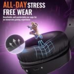 BINNUNE 2.4GHz Wireless Gaming Headset, Bluetooth 5.3 Gaming Headphones with Noise Canceling Mic, 120H Ultra-Long Battery, 50mm Drivers, Multi-Platform for PC / PS5 /PS4/ Switch/Mobile, Purple - Image 8