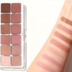 12 Color Eye Shadow Palette Matte Shimmer Eyeshadow Palette with 8 Soft Brushes Blendable Eye Shadow for Women Makeup Palette - Image 5