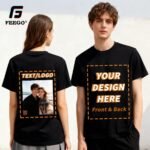 FEEGO Design Your Own Custom T-Shirt Personalized Front & Back Print with Photo,Unisex Short Sleeve for Men Women XS-3XL - Image 3