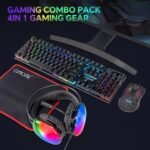 Gaming Keyboard Mouse Mousepad and Headset with mic Combo All in One USB Wired RGB Backlit Rainbow Side Button Gamer Bundle Set Compatible with PC Windows Xbox one PS4 PS5(Black) - Image 10