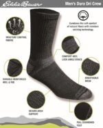 Eddie Bauer Men's Dura Dri Moisture Control Crew Socks (6 & 12 Packs) - Image 4