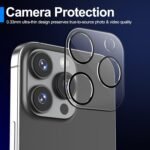 Ailun 3 Pack Screen Protector for iPhone 16 Pro [6.3 inch] + 3 Pack Camera Lens Protector with Installation Frame,Case Friendly Tempered Glass Film,[9H Hardness][Not for iPhone 16e/16/16 Plus/Pro Max] - Image 6