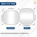 EcoNour Windshield Sun Shade 2 Piece Large Size (32.5" L x 36" W) for Truck, Foldable Truck Sunshade Blocks Heat and UV Rays, Keeps Interior Cool, Durable Automotive Interior Accessory - Image 5