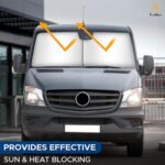 EcoNour Windshield Sun Shade 2 Piece Large Size (32.5" L x 36" W) for Truck, Foldable Truck Sunshade Blocks Heat and UV Rays, Keeps Interior Cool, Durable Automotive Interior Accessory - Image 6