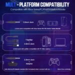 YPBDAN Gaming Headset for PS5, PS4, Xbox Series X|S, Xbox One, PC, Switch, Mac - RGB Over-Ear Headphones with 7.1 Surround Sound, Noise Cancelling Mic, 50mm Drivers & Memory Earmuffs for Nintendo 64 - Image 3