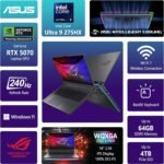 ASUS ROG Strix G18 G815 Gaming AI Laptop | 18" 2.5k IPS 240Hz (100% DCI-P3, 500nits) | Intel Core Ultra 9 275HX | 64GB DDR5 4TB SSD | GeForce RTX 5070 | RGB Backlit Wi-Fi 7 Win11 Pro w/DLCA Accessory - Image 4