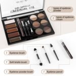 Eyebrow Powder Palette Set - 12 Colors, 5 Mascaras, 4 Stencils, Brush & Pencil, Volumizing Gel for Natural Brows - Image 3