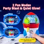 Rocket-Shaped Bubble Machine for Kids & Pets - Dual Powerful Bubble Outlets, Automatic 360° Rotation, Adjustable LED Lights & Music – Ideal for Indoor/Outdoor Birthday Parties - Image 4