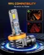 FAHREN H11 9005 Light Bulbs Combo, 110000LM 11X Super Bright H9 H8 HB3 Off-Road Use or Fog Light Bulbs, 6500k White Non-Polarity Plug and Play, Pack of 4 - Image 6