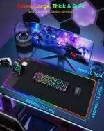 4-in-1 RGB Gaming Mouse Pad with Wireless Charging & Phone Stand, 31.5"x15.8" Large, 24 Light Effects, Non-Slip Base, Waterproof Ultra-Smooth Surface, with Adatper - Image 3