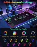 4-in-1 RGB Gaming Mouse Pad with Wireless Charging & Phone Stand, 31.5"x15.8" Large, 24 Light Effects, Non-Slip Base, Waterproof Ultra-Smooth Surface, with Adatper - Image 4