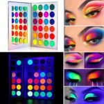 DE'LANCI Neon Eyeshadow Palette Glow in the Dark, Aurora Glow Eyeshadow Pallets Stage, Halloween Christmas Makeup Kit UV Blacklight Matte and Glitter Fluorescent Eye Shadows Highly Pigment - Image 3
