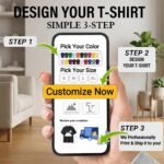 Custom T Shirts with Photo/Logo/Text - Personalized Comfort Cotton Tee for Men Women Design Your Own Shirt Front & Back Print - Image 3