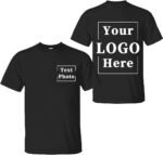 FEEGO Custom Short Sleeve T-Shirts for Men Women Thickened Pure Cotton Fabric,Front & Back Custom Print,Add Photo to Design - Image 2