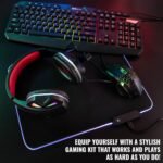 Ritz Gear RGB Gaming Accessories Kit | 4-in-1 Rainbow LED Backlight Bundle PC Combo with Multimedia Keyboard, Optical Mouse, Mouse Pad & Headset w/Adapter | for Windows 7+ Desktop, Laptop, Xbox & PS4 - Image 3