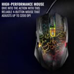 Ritz Gear RGB Gaming Accessories Kit | 4-in-1 Rainbow LED Backlight Bundle PC Combo with Multimedia Keyboard, Optical Mouse, Mouse Pad & Headset w/Adapter | for Windows 7+ Desktop, Laptop, Xbox & PS4 - Image 4