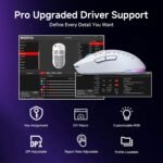 DIERYA M1 Wireless Gaming Mouse, 24000DPI, 180Hrs Battery, 16.8M RGB, 6 Programmable Buttons, Lightweight, Tri-Mode (2.4G/BT5.2/USB-C) for PC/Mac/Laptop - White - Image 8