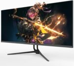 CRUA 34'' Gaming Monitor 165Hz/144Hz, UWQHD 3440x1440P IPS Ultrawide Screen Computer Monitors with Built-in Speakers, Supports FreeSync, 120% sRGB, PIP/PBP, HDMI2.0 & DP1.4, Wall Mount&Tilt Adjustable - Image 3
