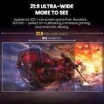 CRUA 34'' Gaming Monitor 165Hz/144Hz, UWQHD 3440x1440P IPS Ultrawide Screen Computer Monitors with Built-in Speakers, Supports FreeSync, 120% sRGB, PIP/PBP, HDMI2.0 & DP1.4, Wall Mount&Tilt Adjustable - Image 7