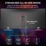 CRUA 34'' Gaming Monitor 165Hz/144Hz, UWQHD 3440x1440P IPS Ultrawide Screen Computer Monitors with Built-in Speakers, Supports FreeSync, 120% sRGB, PIP/PBP, HDMI2.0 & DP1.4, Wall Mount&Tilt Adjustable - Image 8