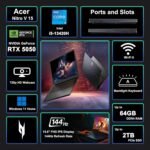acer Nitro V 15 Gaming Laptop 15.6" FHD IPS 165Hz Intel 8-core i5-13420H 16GB RAM 512GB SSD GeForce RTX 5050 DLSS4 (Up to 440 AI Tops) Backlit Thunderbolt Wi-Fi6 Win11 ICP Hub - Image 3