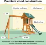 KidKraft Appleton Wooden Swing Set, (Amazon Exclusive) - Image 10