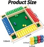 Nicecho Shut The Box Dice Game,2-4 Player Family Wooden Board Table Math Games for Adults and Kids, 8 Dices Classics Games for Classroom,Home,Party or Pub - Image 3