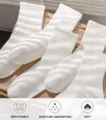 DOKUTOKU 3-12 Pack Womens Crew Socks Size 6-9 Light Weight Thin Casual Calf Socks - Image 5
