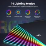 BladeHawks RGB Gaming Mouse Pad with 4Port USB Hub, 14 Lighting Modes, Oversize Anti-Slip Rubber Base, Waterproof Coating Mouse Mat for Desk Laptop Computer, PC Games, Office - Image 4