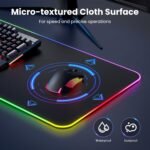 BladeHawks RGB Gaming Mouse Pad with 4Port USB Hub, 14 Lighting Modes, Oversize Anti-Slip Rubber Base, Waterproof Coating Mouse Mat for Desk Laptop Computer, PC Games, Office - Image 5