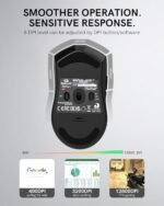 Redragon Wireless Gaming Mouse, 54G Lightweight, Tri-Mode 2.4G/USB C Wired/Bluetooth, Black PC Gaming Mice for Computer Laptop Mac Windows, Max 128000 DPI, 1K Polling, 6 Programmable Buttons, M821 - Image 6