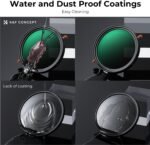 K&F CONCEPT 82mm Variable Fader ND2-32 ND Filter and CPL Circular Polarizing Lens Filter in 1 for Camera Lens Waterproof Neutral Density Polarizer Filter (Nano-D Series) - Image 8